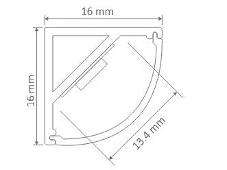Buy Strip Light Profiles Australia Corner Round Strip Light Profile Aluminium - 22026