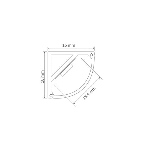 Buy Strip Light Profiles Australia Corner Round Strip Light Profile White Aluminium - 22071