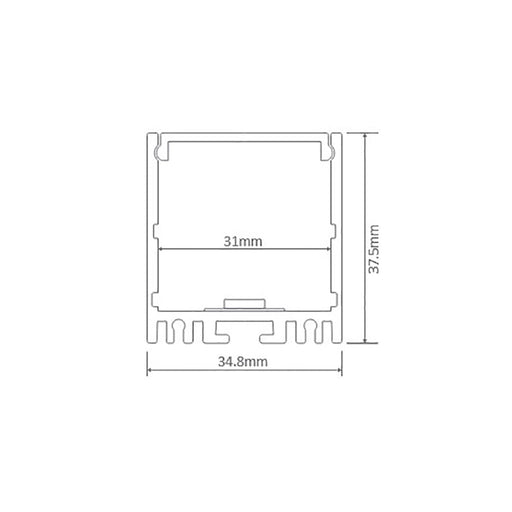 Buy Strip Light Profiles Australia Omega Surface Strip Light Profile Black Aluminium - 22076