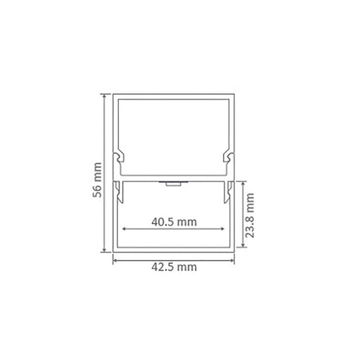 Buy Strip Light Profiles Australia Bloc Square Strip Light Profile Black Aluminium - 22294