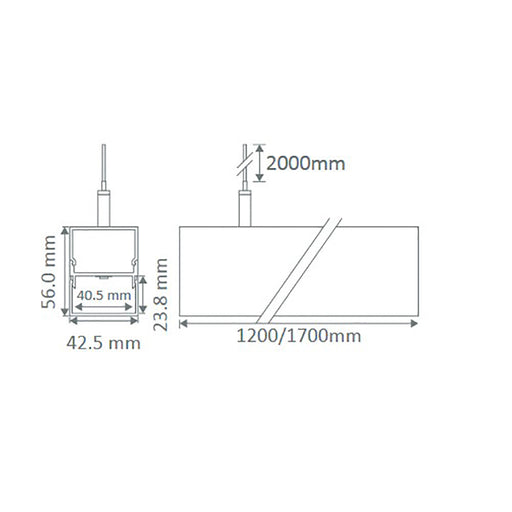 Buy LED Linear Lights Australia Bloc LED Linear Light L1700mm White Aluminium 4000K - 23102