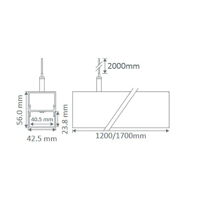 Buy LED Linear Lights Australia Bloc LED Linear Light L1700mm White Aluminium 4000K - 23102