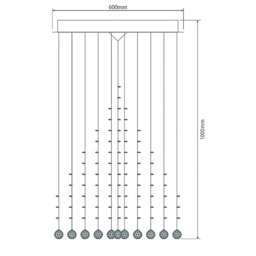 Buy Ceiling Crystals Australia Everest Ceiling Crystal 9 Lights W600mm Chrome 5000K - 35006
