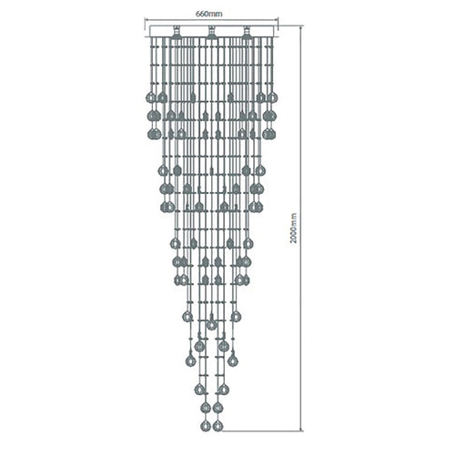 Buy Ceiling Crystals Australia Raindrop Ceiling Crystal 9 Lights W660mm Chrome 5000K - 35009