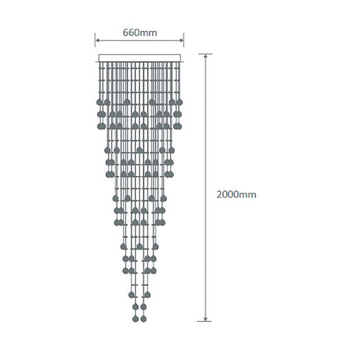 Buy Ceiling Crystals Australia Snowdrop Ceiling Crystal 9 Lights W660mm Chrome 5000K - 35017
