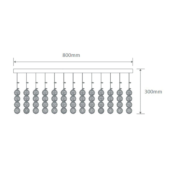 Buy Ceiling Crystals Australia Starlight Ceiling Crystal 8 Lights CTC W800mm Chrome 5000K - 35033