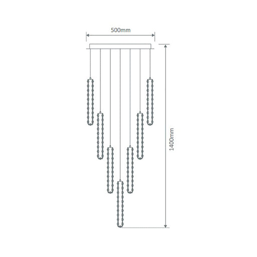 Buy Ceiling Crystals Australia Arctic Ceiling Crystal W500mm Chrome 5000K - 35050