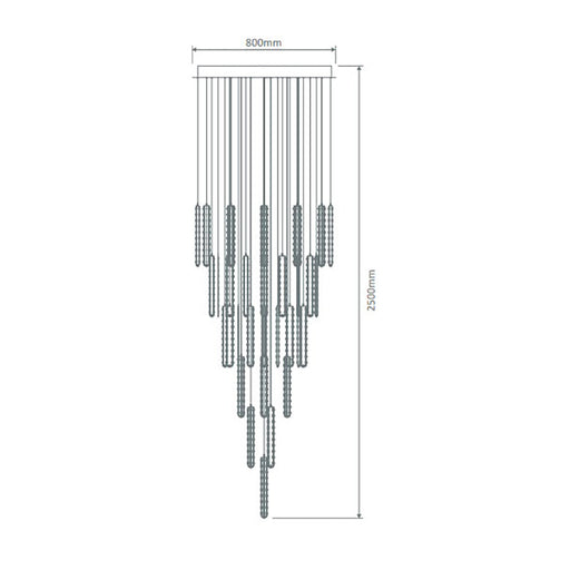 Buy Ceiling Crystals Australia Arctic Ceiling Crystal W800mm Chrome 5000K - 35051