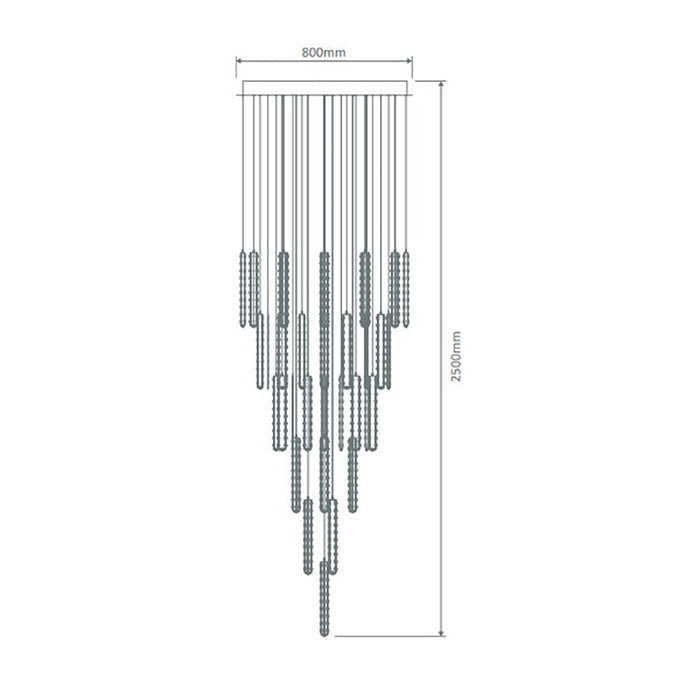 Buy Ceiling Crystals Australia Arctic Ceiling Crystal W800mm Chrome 5000K - 35051