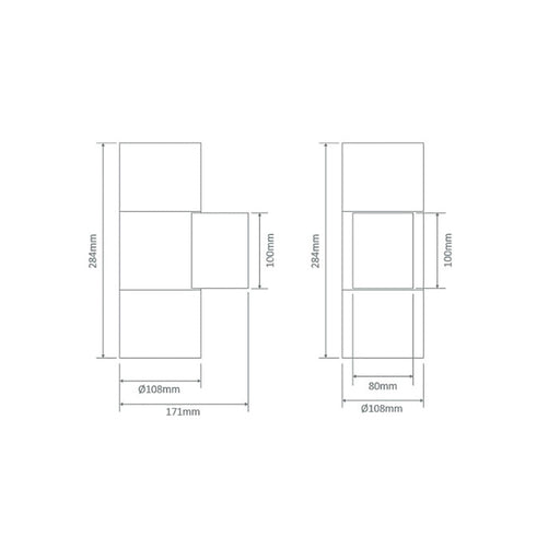 Buy Up / Down Wall Lights Australia Piper Round Up & Down Wall 2 Lights White Aluminium 3000K - 49223