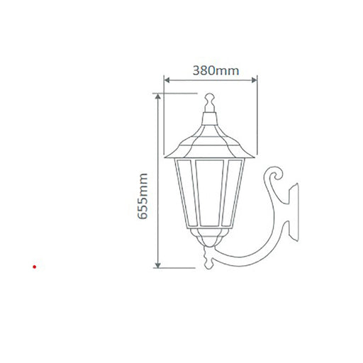 Buy Outdoor Wall Lanterns Australia Chester Outdoor Wall Lantern Up Bracket H655mm Burgundy Aluminium - 15100