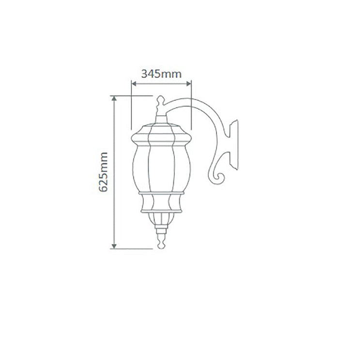 Buy Outdoor Wall Lanterns Australia Vienna Outdoor Wall Lantern Down Bracket H625mm Green Aluminium - 16131