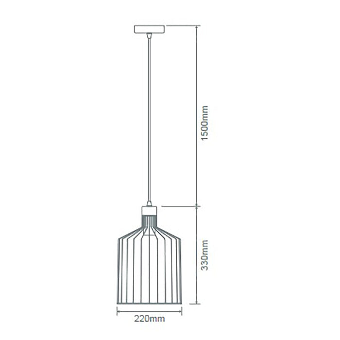 Buy Pendant Lights Australia Ashley Pendant Light W220mm Black Metal - 22509