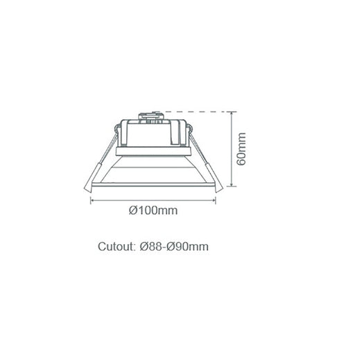 Buy Recessed LED Downlights Australia Deep Recessed LED Downlight 9W White  3CCT - 20815