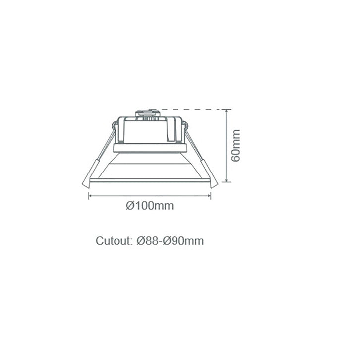Buy Recessed LED Downlights Australia Deep Recessed LED Downlight 9W White  3CCT - 20815