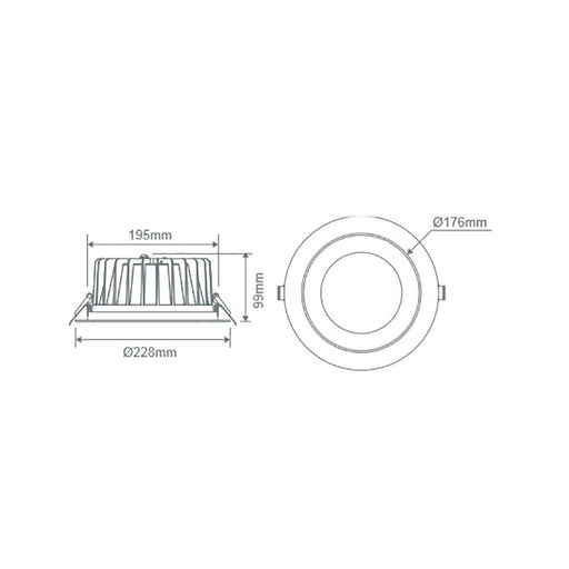 Buy Recessed LED Downlights Australia Expo Recessed LED Downlight 35W Black Aluminium 3CCT / DALI - 21606