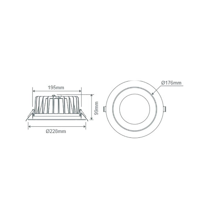 Buy Recessed LED Downlights Australia Expo Recessed LED Downlight 35W Black Aluminium 3CCT / DALI - 21606