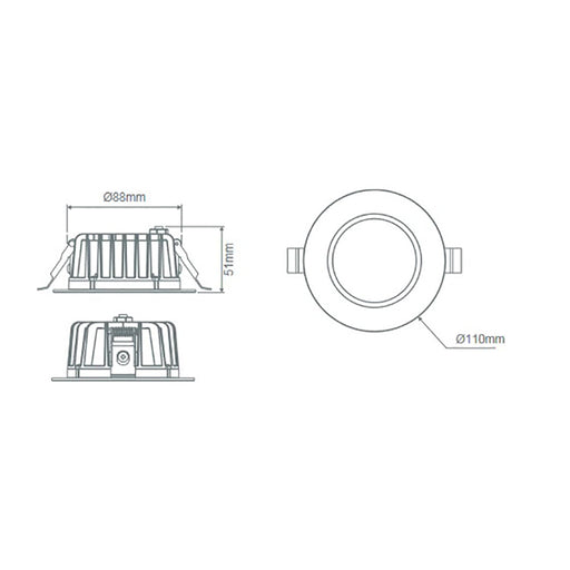 Buy Recessed LED Downlights Australia Neo-Pro Recessed LED Downlight 13W White Aluminium 3CCT / DALI - 21607