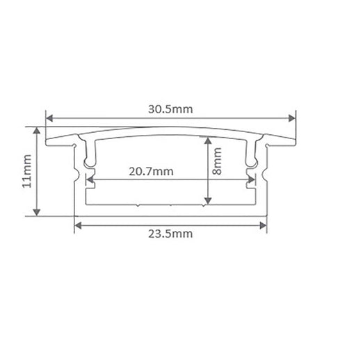 Buy Strip Light Profiles Australia Nova Recessed Strip Light Profile Aluminium - 22430