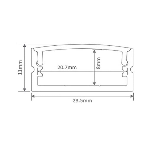 Buy Strip Light Profiles Australia Nova Surface Mounted Strip Light Profile Aluminium - 22434