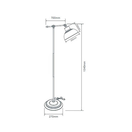 Buy Floor Lamps Australia Tinley Floor Lamp Antique Chrome Metal - 22530