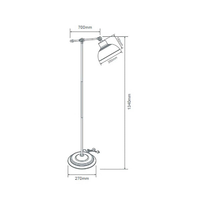 Buy Floor Lamps Australia Tinley Floor Lamp Antique Chrome Metal - 22530