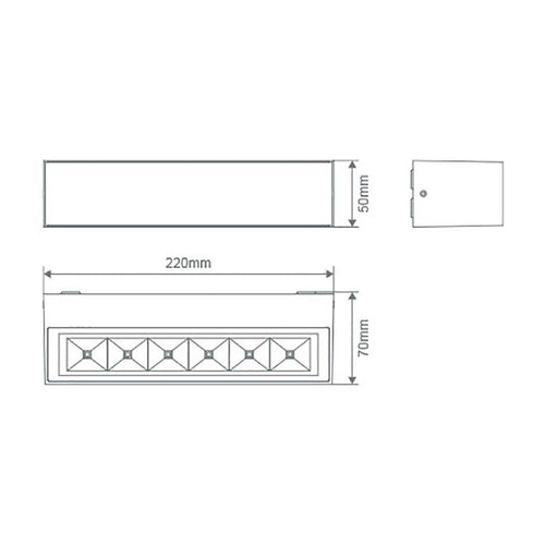 Buy Up / Down Wall Lights Australia Dash Rectangular Up & Down Wall Light 13W White 5000K - 19947