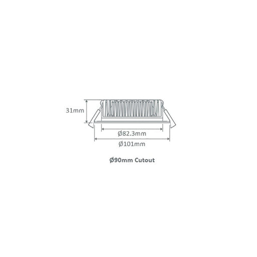 Buy Recessed Downlights Australia Tek LED Recessed Downlight 13W Brushed Chrome Aluminium 3000K - 20612