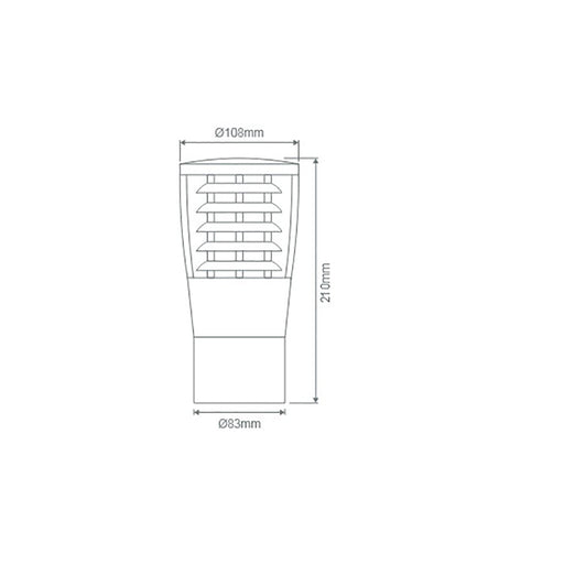 Buy Post Tops Australia BL-300 Post Top Black Aluminium - 10719