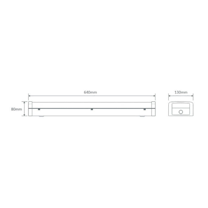 Buy LED Batten Lights Australia Bolt LED Batten Light W640mm Metal / Polycarbonate 3CCT - 66007