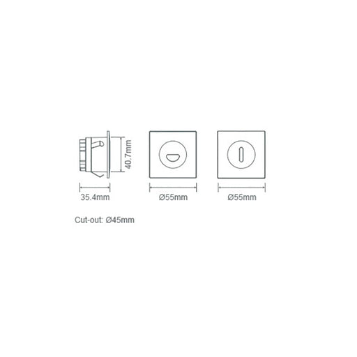 Buy Outdoor Step Lights Australia Camino Square Outdoor Step Light Asymmetric Black 3CCT  - 21745