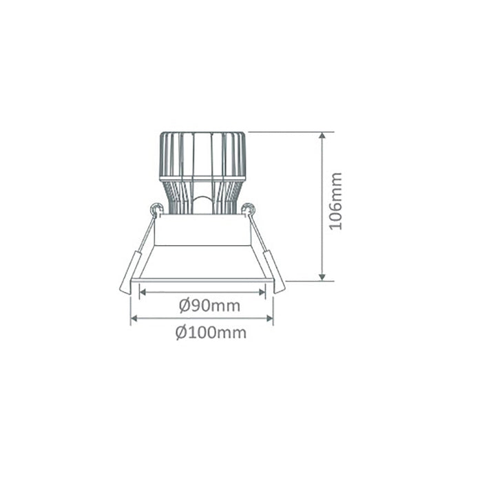 Buy Recessed LED Downlights Australia Cell DT90 Recessed LED Downlight 17W Black 5000K - 21711