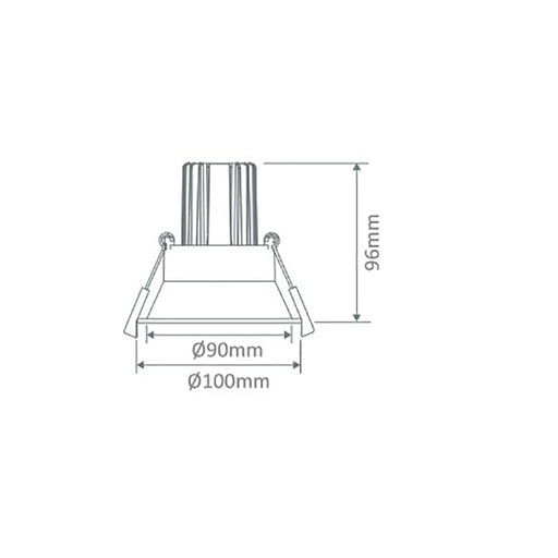Buy Recessed LED Downlights Australia Cell DT90 Recessed LED Downlight W100mm 9W White 5CCT - 21674