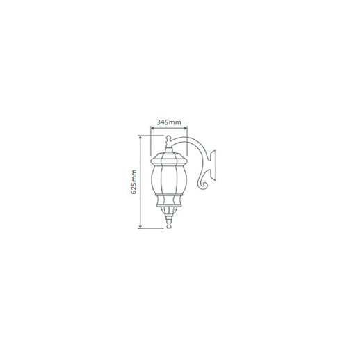 Buy Outdoor Wall Lanterns Australia Vienna Outdoor Wall Lantern Down Bracket H625mm Black Aluminium - 16129