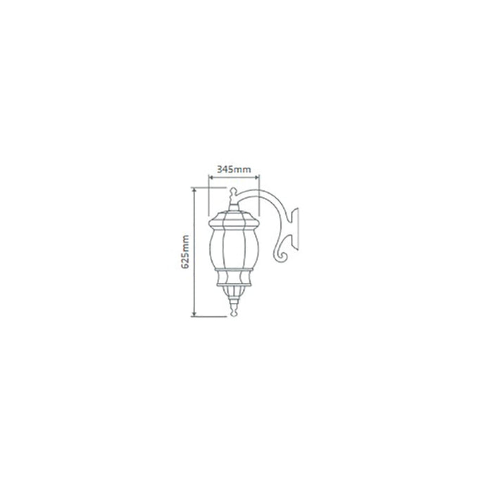 Buy Outdoor Wall Lanterns Australia Vienna Outdoor Wall Lantern Down Bracket H625mm Black Aluminium - 16129