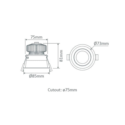 Buy Recessed LED Downlights Australia Deep Recessed Downlight 10W White Aluminium 3CCT - 21730