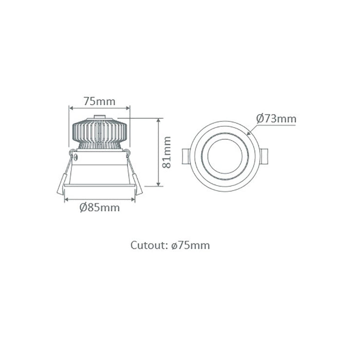 Buy Recessed LED Downlights Australia Deep Recessed Downlight 10W White Aluminium 3CCT - 21730