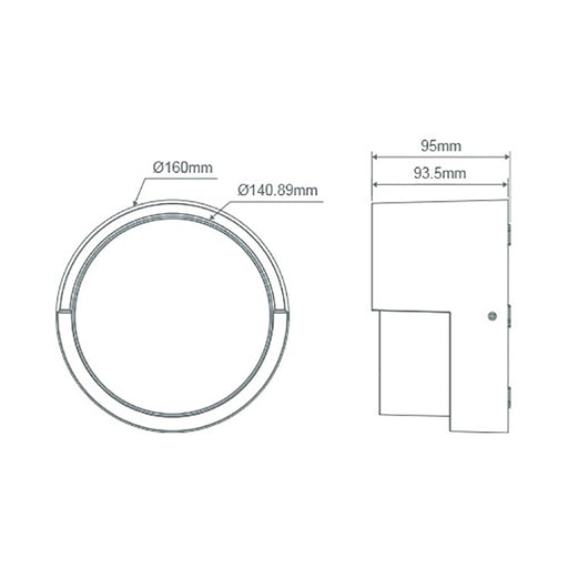 Buy Exterior Wall Lights Australia Livi Round Exterior Wall Light 8W Dark Grey 3CCT - 22693