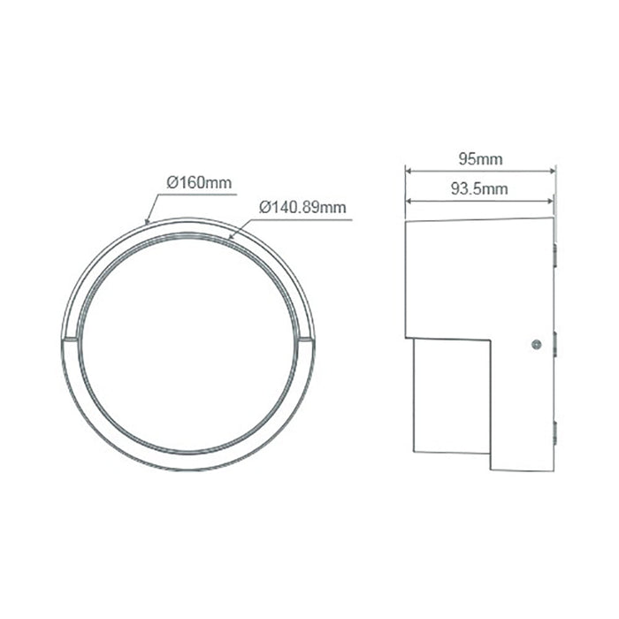 Buy Exterior Wall Lights Australia Livi Round Exterior Wall Light 8W Dark Grey 3CCT - 22693