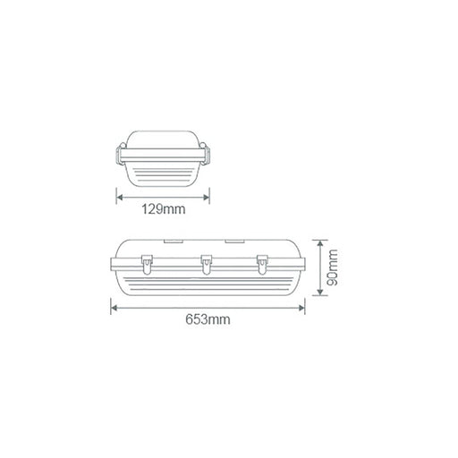 Buy LED Batten Lights Australia Hydro LED Batten Light L653mm White Polycarbonate 3CCT - 66012