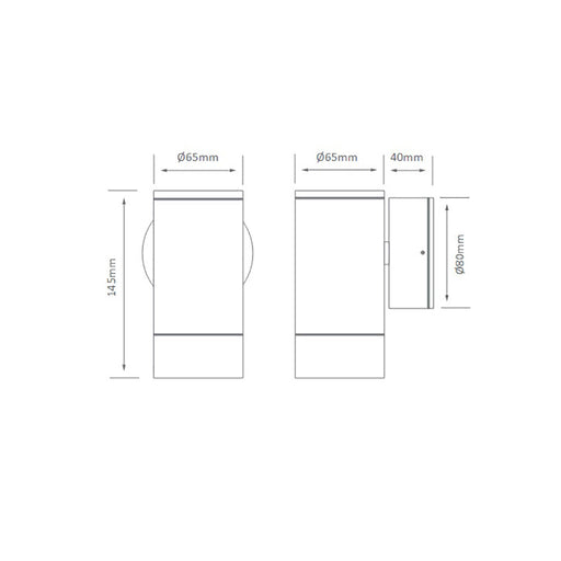 Buy Exterior Wall Lights Australia Elite Exterior Wall Light 6W Aluminium 3CCT - 19141