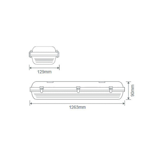 Buy Emergency LED Battens Australia Hydro Emergency LED Batten L1263mm White 3CCT - 66021