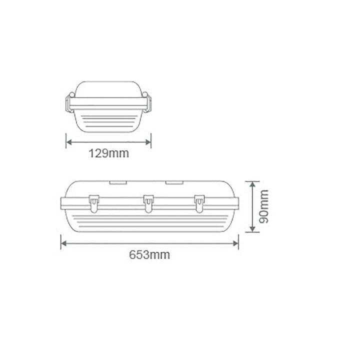 Buy Emergency LED Battens Australia Hydro Emergency LED Batten L653mm White 3CCT - 66020