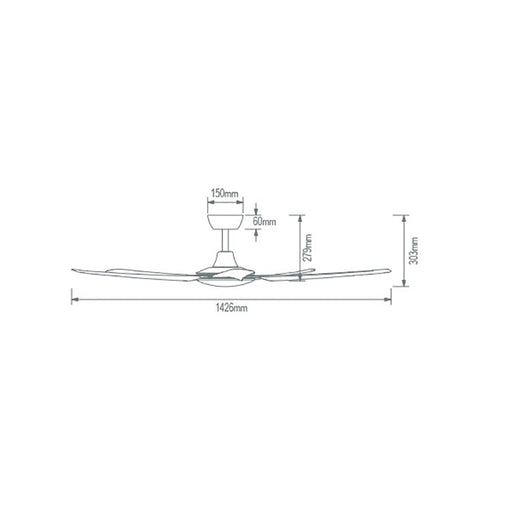 Buy DC Ceiling Fans With Light Australia Hover DC Ceiling Fan 52" White LED Light White - 60071