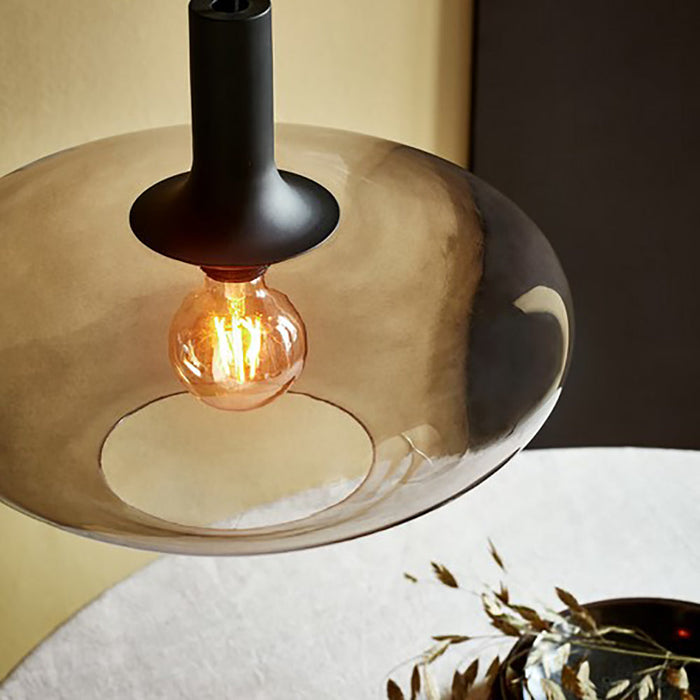 Buy Pendant Lights Australia Alton Pendant Light W350mm Black / Smoked Glass - 48973047