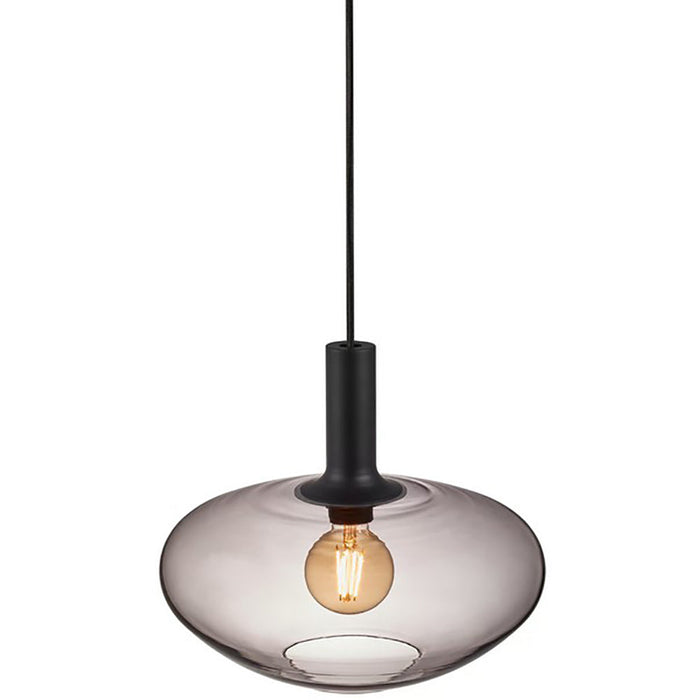 Buy Pendant Lights Australia Alton Pendant Light W350mm Black / Smoked Glass - 48973047