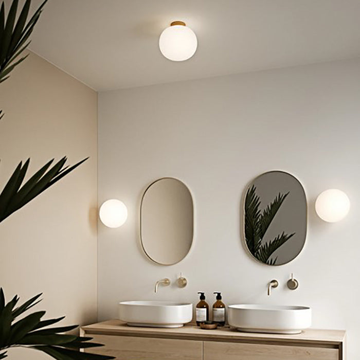 Buy Flush Mount Lights Australia Alton Flush Mount Light Brass / Opal White Glass - 2010506001