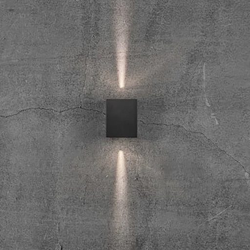 Buy Up / Down Wall Lights Australia Canto Square Up & Down Wall 2 Lights Black Aluminium 3000K - 49711003