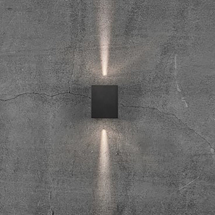 Buy Up / Down Wall Lights Australia Canto Square Up & Down Wall 2 Lights Black Aluminium 3000K - 49711003