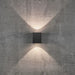Buy Up / Down Wall Lights Australia Canto Square Up & Down Wall 2 Lights Black Aluminium 3000K - 49711003